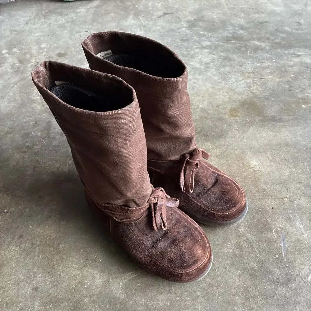 Steger Mukluks Men's 11+ Brown Canvas Moosehide Leather Winter Boots